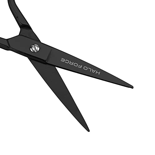 HALO FORGE Sharp Small Scissors: Straight Black Sewing Shears Titanium Forged Stainless Steel Pointed Tip for Cutting Dressmaking Fabric Leather Crafting DIY Supplies - Image 3