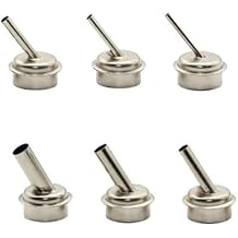 45 Degree Bent Curved Stainless Steel Heat Nozzles Soldering Tips Kit 3mm 4mm 5mm 7mm 8mm 10mm for QUICK 861DW Hot Air Rework Station 6PCS