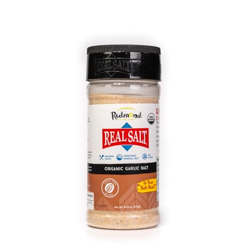 Redmond Real Sea Salt - Natural Unrefined Organic Gluten Free, Garlic Salt 8.25 Ounce