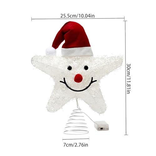 Estrella luminosa de Navidad a pilas para la cima del árbol y mesas de buffet 6