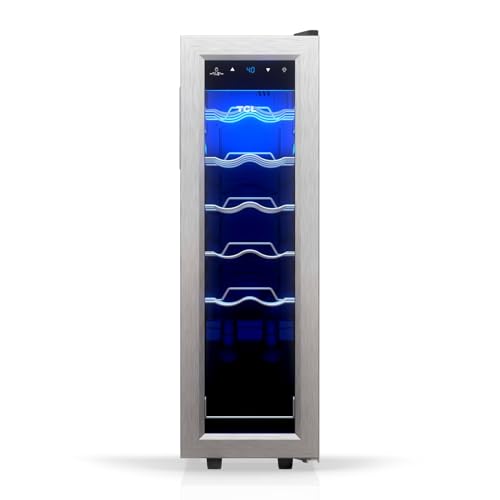 Image of TCL 12-Bottle Wine Cooler Mini Fridge with Glass Doors