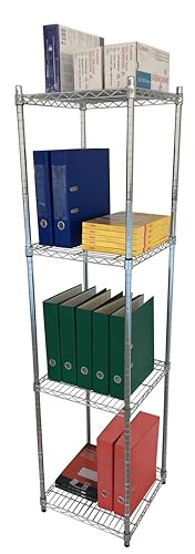 Generico Scaffale in metallo cromato 180cm, con 4 ripiani