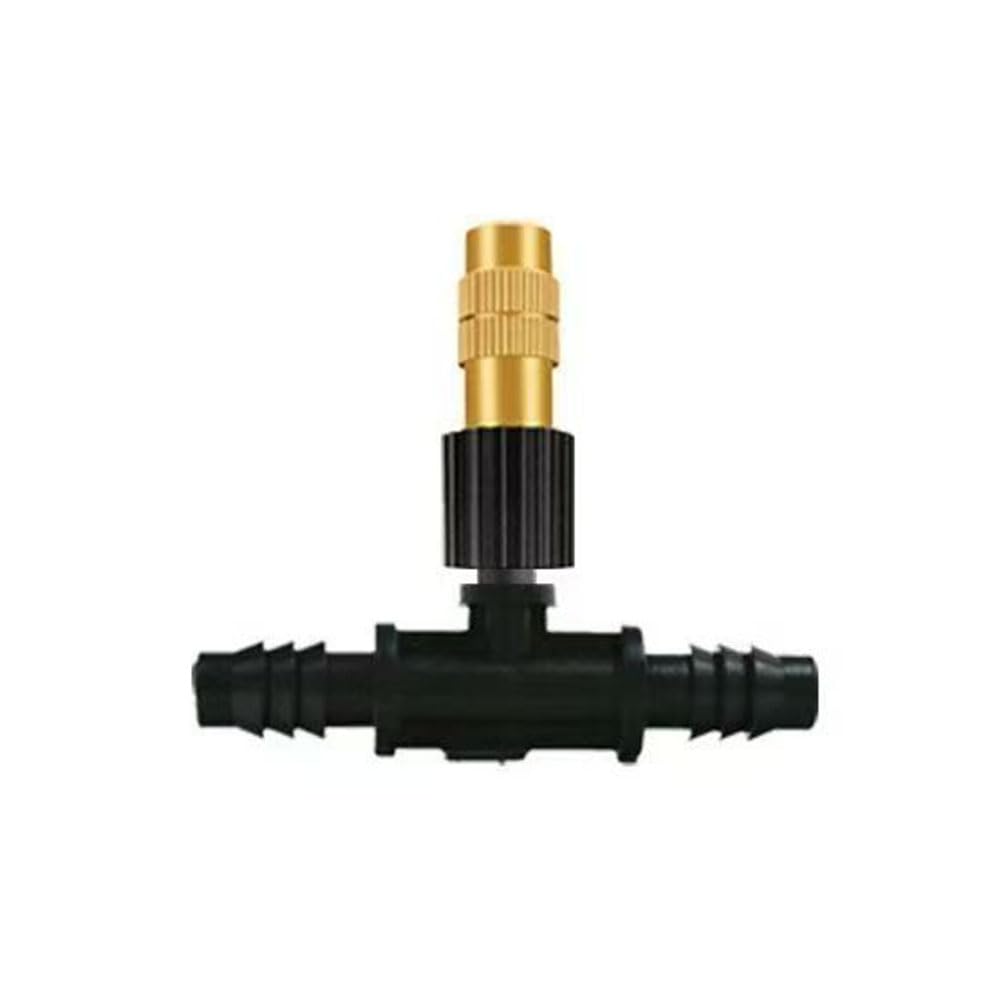 HVMBEUGOS Brass Spray Nozzle,Adjustable Copper Atomizing Nozzles Drip Irrigation Sprayer Garden for Outdoor Cooling Spray System 50pcs Brass Nozzle +8/11 tee
