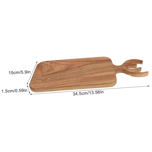Tabla de cortar de madera maciza con diseño de astas de reno y superficie reversible para frutas y carnes miniatura 6