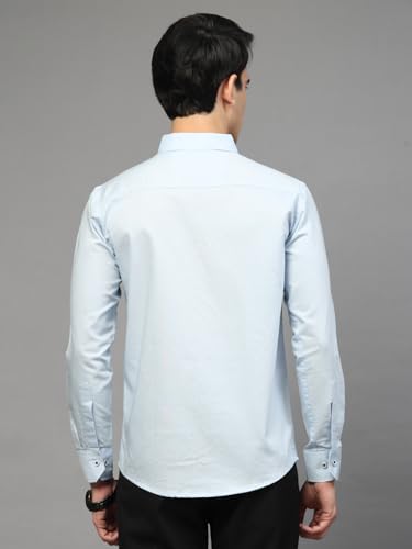 Image of Majestic Man Solid Cotton Casual Shirt - Slim Fit, Full Sleeves, Premium Button Closure