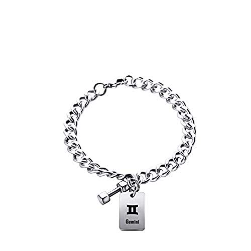 Zwölf Sternbilder Titan Stahl Armband Fitness Hantel Armband Hip Hop Paar Handschmuck A
