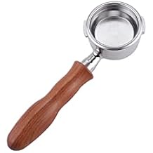 58mm Bottomless Portafilter Compatible with Gaggia Classic Pro Espresso Machines with Stainless Steel Filter Basket-Wooden Handle, Rosewooden