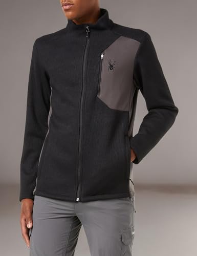 Spyder Mens Bandit Hybrid Full Zip Jacket, Black, S