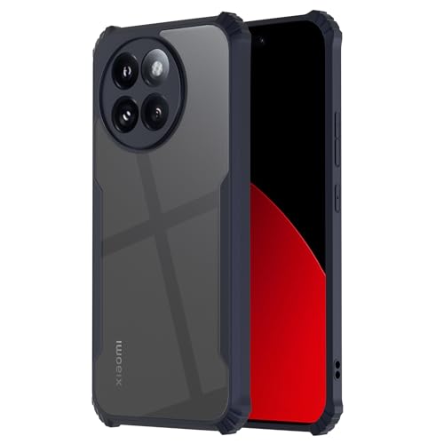 Image of Pikkme Back Cover | Crystal Clear Transparent Back | Ultra Hyrbid | Full Camera Protection | Raised Edge | Bumper Back Case for Xiaomi Civi 4 Pro 5G / Xiaomi 14 Civi 5G (Blue)