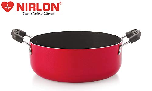 Image of Nirlon Non Stick Aluminium Gas Compatible Casserole /Biryani Pot /Rice Pot, 24cm - 3.1 LTR (Nonstick PFOA Free, Non-Toxic, Food Grade Quality)(26 mm Classic CS14)