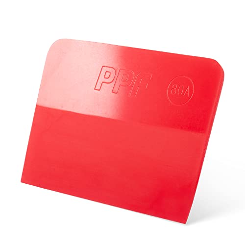 Image of FOSHIO PPF Squeegee for Vinyl, Red 80A Hardness Medium Size Anti-Scratch TPU Rubber Window Tint Squeegee for Paint Protection Film, Car Window Tinting