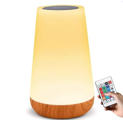 Luminária de Mesa LED Com Controle Remoto Portátil Abajur Touch S...