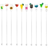 10 PCS Cocktail Stirrers, 9.05'' Cocktail Accessories for Drinks, Cocktail Drinks Tropical Drink Stirrers, Cocktail Stirrers with Wine Glass Patterns, Cocktail Stirrers & Swizzle Sticks