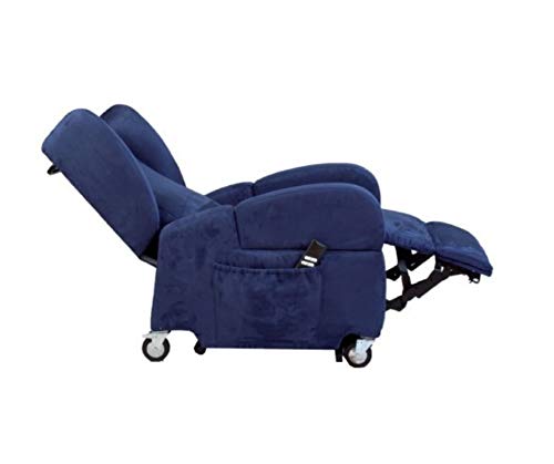 TERMIGEA Poltrona Relax Elevabile Elettrica, Per Anziani Reclinabile a 2 Motori Con Alzata Verticale E Telecomando, Ausilio Disabili, Dimensioni , Colore, Blu, 77 X 87 107 Cm