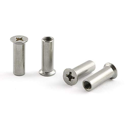 4 Set Door Handle Hardware Lever Handle Screws Connecting Bolts & Sleeves Phillips Drive Flat Countersunk Head Fixing Cutting Slot Articulated Screw M4x60mm