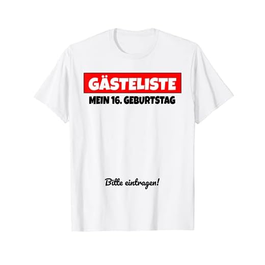 Libro de visitas para 16º cumpleaños, 16 años, regalo Camiseta