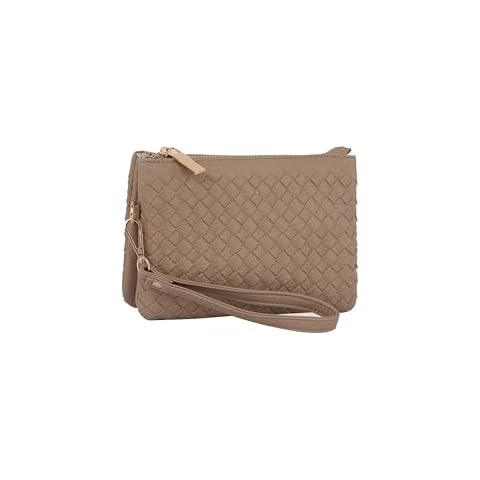 Handbag Republic SHOULDER BAGS WRISTLET CLUTCH HANDBAGS CONVERTIBLE TO CROSSBODY (Stone (TD-0004)) Cover