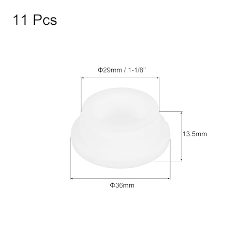 Image of MECCANIXITY 11Pcs T-Shaped Silicone Plugs 29mm 1-1 /8 Inch Dia Snap in Plug Hole Seal Cover Round Rubber Stopper for Kitchen Rubber Bulkheads Waterproof Sealing Plugs White