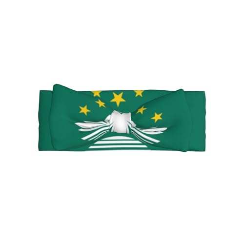 Flag of Macao Baby Headbands Soft Nylon Hairbands with Stretchy Bows Girls Hair Accessories for Newborn Infant Toddler Kids