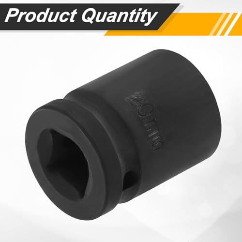 Image of HARFINGTON 1 /2 inch Drive x 20mm Shallow Impact Socket 12-Point Metric CR-V Steel Spindle Nut Impact Flip Sleeve for Home Auto Nuts Bolts Repair