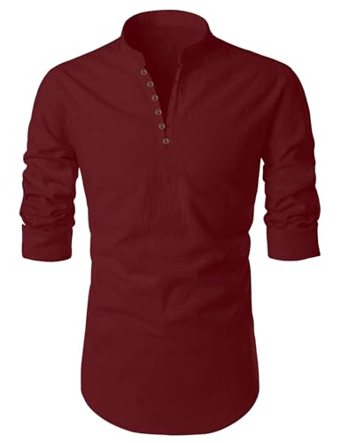 Image of FINIVO FASHION Men's Cotton Blend Regular Full Sleeve Straight Short Kurta Shirt, Casual and Formal Wear