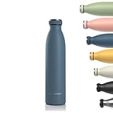 LARS NYSØM Trinkflasche Edelstahl 750ml | BPA-freie Isolierflasche 0.75 Liter | Auslaufsichere Wasserflasche für Sport, Fahrrad, Hund, Baby, Kinder