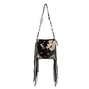 Myra Bag Leather Fringe Purse – Western Style Fringe Purses for Women, Genuine Leather Boho Bags for Women, Cowgirl Gifts