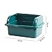 Leefasy Open Top Pet Litter Tray U Shape Lowered Front with High Sides Easy to Clean Kitten Potty Toilet Large Space Cats Litter Basin, Small Green