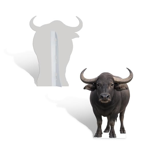 Image of Buffalo 4FT Life Size Cardboard Cutout, 1 PC, Party Decor | Fun Animal Standup for Events, Birthday Parties, Photo Backdrops, Home Decoration, Party Supplies, and Occasion Gifts