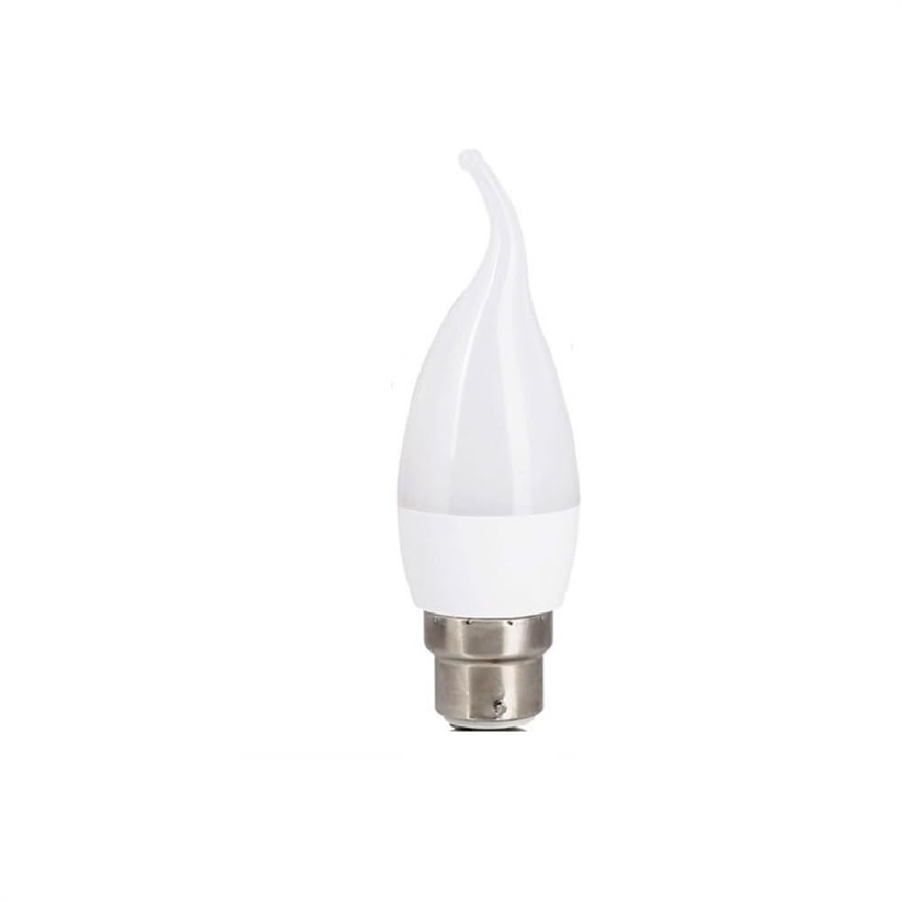 NXCVBNKZJ KJXP Lighting, Pack of 30, LED Flame Chandelier Bulbs AC85-265V 3W E14 B22 E27 Light Bulb 2835SMD Candle Lamp(Warm White,B22 AC220V)