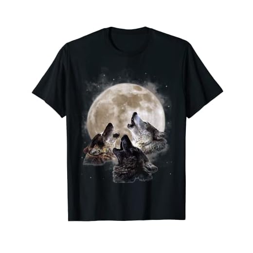Three Wolves Howling at the Moon - Wolf Lover T-Shirt