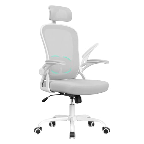 Farini Höhenverstellbar BürostuhlSchreibtischstuhl Bequem Ergonomischer Stuhl mit Kopfstütze, Home Office Computer Stühle Chefsessel mit Armlehne, 150 Kg PC Stuhl mit Rollen