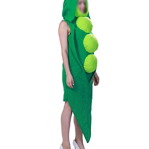 NUOBESTY Fantasia de ervilhas para adultos, novidades, frutas, vegetais, fantasia de três ervilhas e