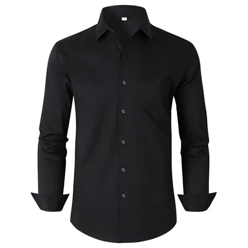 BBIBBI Mens Dress Shirts for Men Long Sleeve Wrinkle Free Button Down Shirt Formal Business Casual Shirts