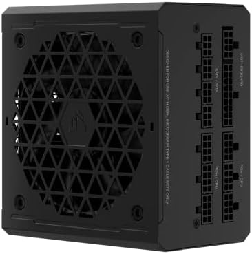 Corsair RM1000e Fully Modular Low-Noise ATX Power Supply (Dual EPS12V Connectors, 105°C-Rated Capacitors, 80 PLUS Gold Efficiency, Modern Standby Support) Black