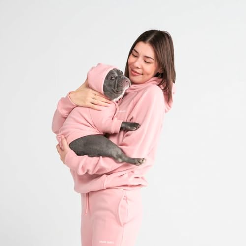 Image of Spark Paws Dog Hoodie - Premium Dog Sweater for Small, Medium, and Large Dogs | Warm Outfits for French Bulldogs, Pitbull, Puppy, Winter Jacket Alternative - Dusty Pink - M