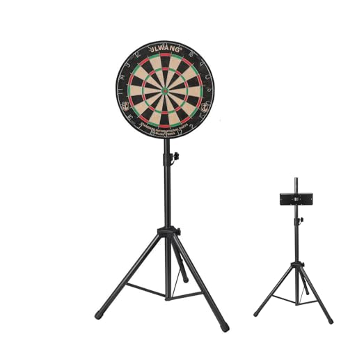 Zunate Stainless Steel Board Stand - Heavy Duty Dartboard Tripod Stand, 122‑200cm Adjustable Height Suitable for Sisal & Electronic Dartboards, 4.4 KG