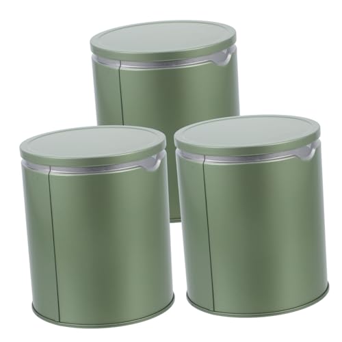 DECOMELODY 3 Piezas Botes Herméticos de Hojalata Suelto Pequeño Tapa Sellada Tarros Resistentes para Almacenamiento de Alimentos Secos Cocina Oficina o Viajes