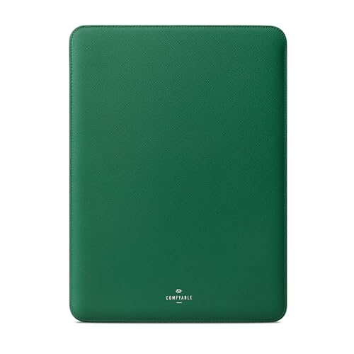 Image of Comfyable Laptop Sleeve 14 Inch Precisely Compatible with MacBook Pro M4 M3 M2 M1 Pro /Max 2024, Genuine Leather Cover Case, Leafy Green