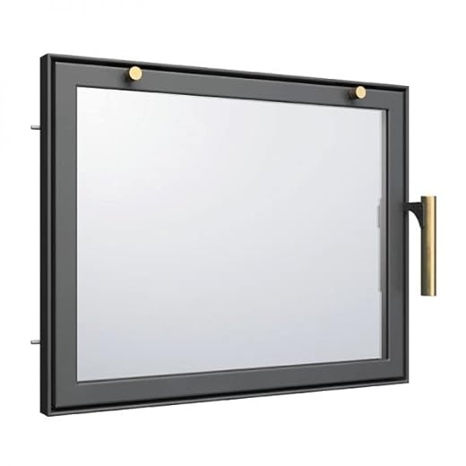 Puerta de chimenea 65 x 50 cm con cristal. Sentido de apertura: izquierda | El mango está a la derecha.