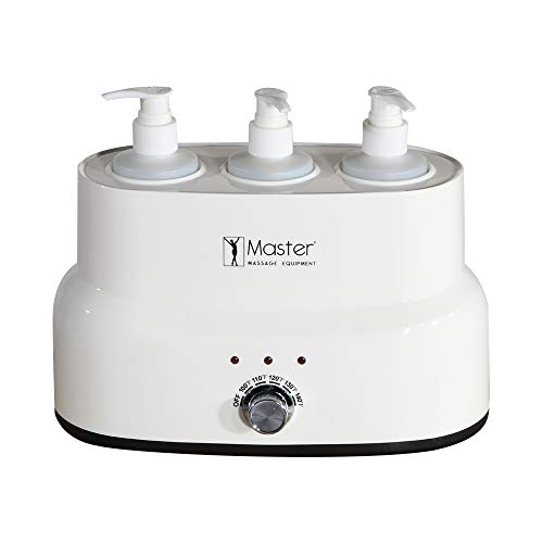 Master Massage Three Bottles Oil, Lotion, Cream Warmer Heater Salon Spa Body Therapy, White #TOP2