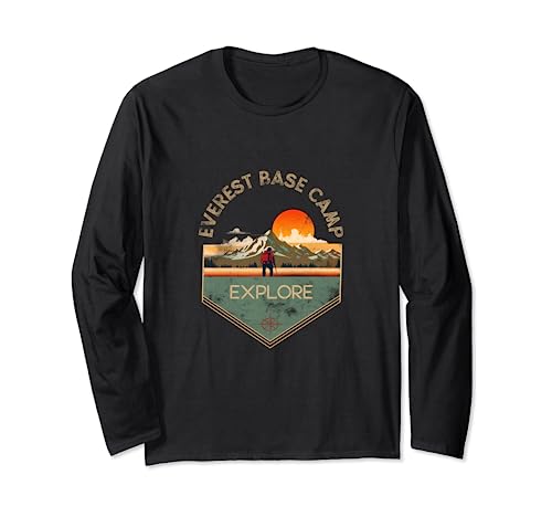 Everest Base Camp Retro Vintage - Ropa de senderismo - Recuerdo Manga Larga