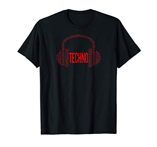 Techno Head - Musical Note Design Headphones T-Shirt