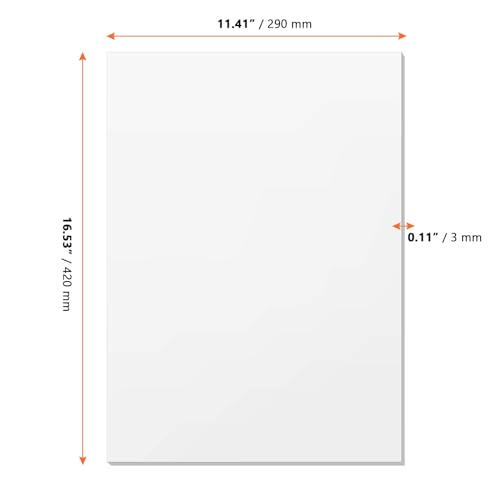Image of SINJEUN 4 Pack 11.4 x 16.5 Inch White Acrylic Sheet, 1 /8 Inch Thick Acrylic Plexiglass Board, Plexiglass Panels for Craft, Signs, Painting, Photography Background, Display Stand
