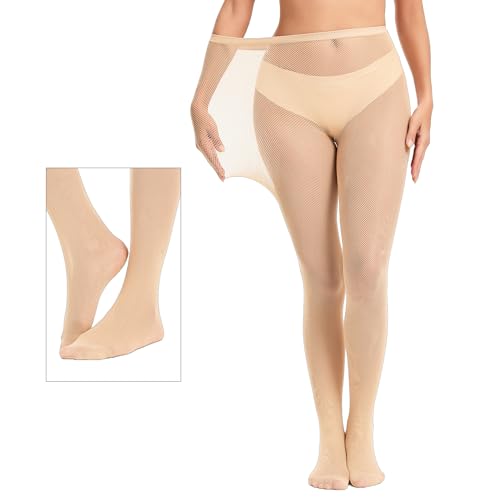 Image of Plus Size Fishnet Tights, Fishnet Stockings for Women,Trendy Sexy Mesh Stockings 1-2 Pcs