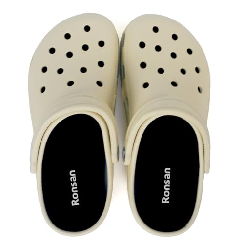 Image of Ronsan Shoe Insoles of Clog Garden Shoes, Extra Wide Barefoot Shoe Inserts Pads for Nurse Shoes, Garden Work Sandals, Thin Replacement Insoles for Womens 12 / Mens Size 10, Black