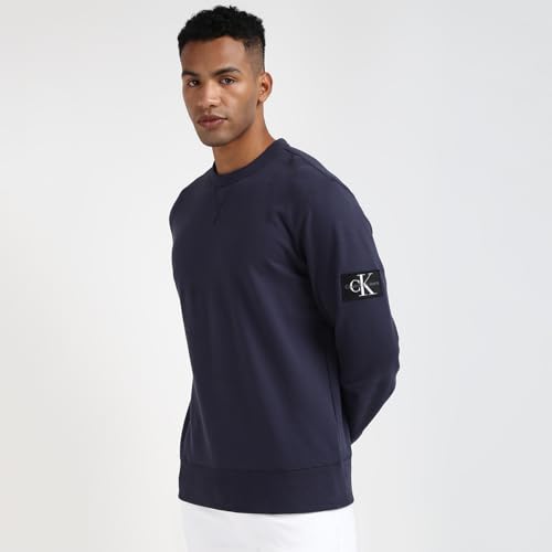 Calvin Klein Herren Sweatshirt Badge Crew Neck aus Baumwolle, Blau (Ink), XS – Ansicht 2