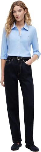 Tommy Hilfiger Damen Hemd 1985 Slim mit Spitzkragen, Blau (Vessel Blue), XXS – Ansicht 4