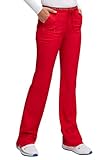 HeartSoul Scrubs Women's Break On Through 'heart Breaker' Low Rise Drawstring Pant,Red,Medium