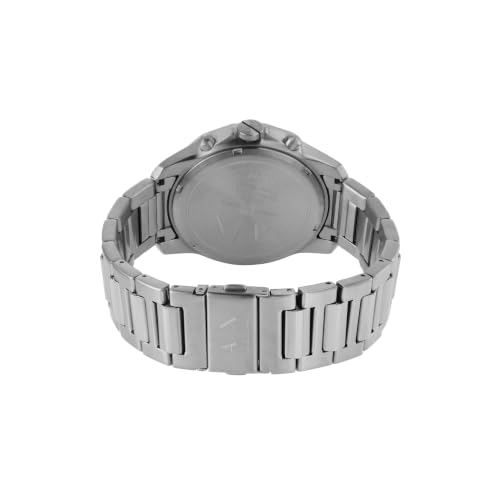 Image of Armani Exchange Silver Tone Watch for Men, Quartz Chronograph Movement and 44mm Case Size with Stainless Steel Strap